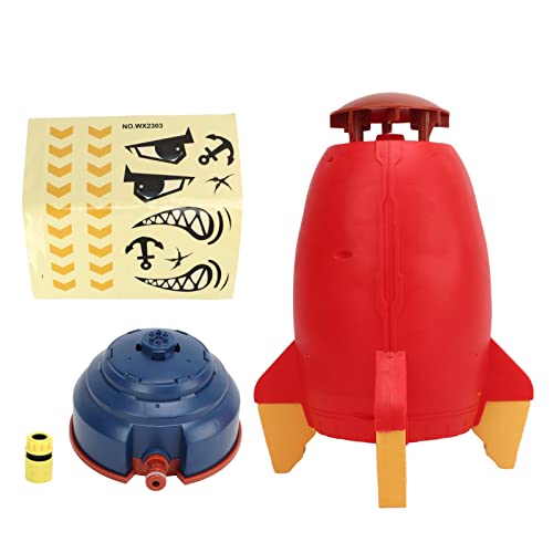 Lvifloae Raket Fountain Childrens Toy Outdoor Flying Fountain Wasser Spielzeug 360 Grad rotierendes fliegendes Wasser Outdoor Childrens Game Rocket Garden Rot rot (Red) von lvifloae