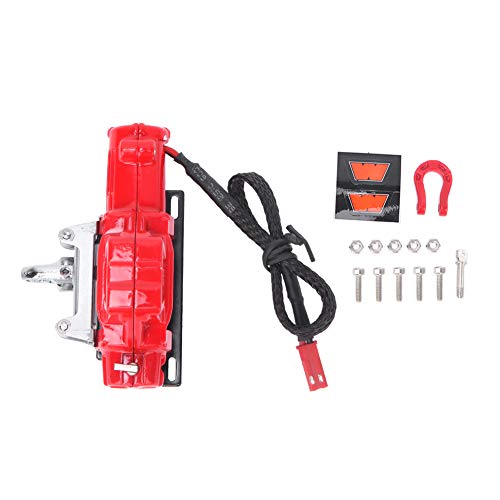 RC-Automatik-Winde, Fernbedienung, 1/10, Autozubehörteil, 5 – 11 V Betriebsspannung, 33 mm Basisbreite, passend für 1/10 RC Axial SCX10, TRAXXAS TRX4, D90 TF2, CC01 usw. (Rot) von lvifloae