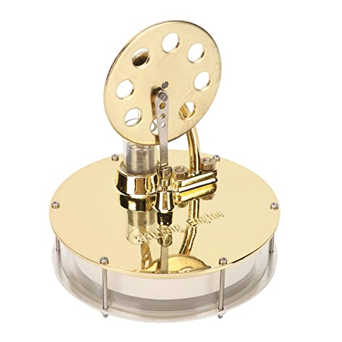 Stirling Engine Motor Model Low Temperature D2 Golden Zinc Alloy Stainless Steel Educational Electricity Power Generator Model Electricity Power Generator Model Gift von lvifloae