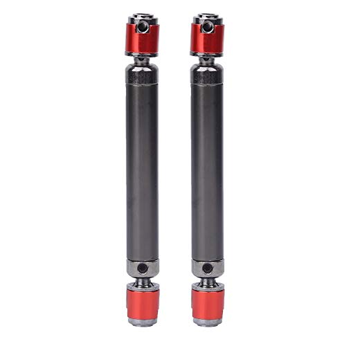lvifloae 2 Stück Metall-Antriebswelle, Stahl, RC-Teil, leicht, einfach zu tragen, Installation, Rot/Silber für RC-Crawler-Auto (110-150mm) von lvifloae