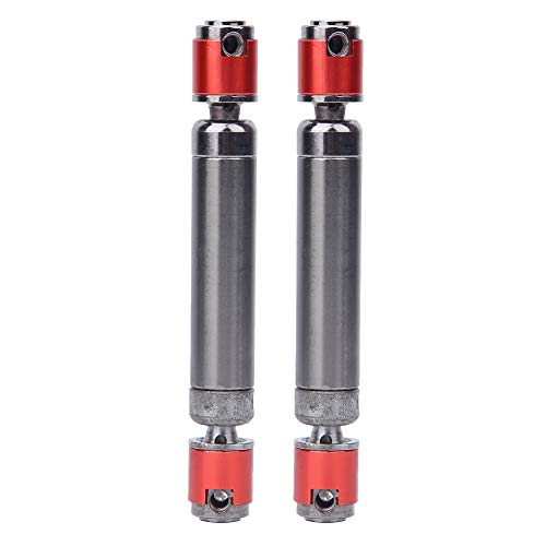 lvifloae 2 Stück Metall-Antriebswelle, Stahl, RC-Teil, leicht, einfach zu tragen, Installation, Rot/Silber für RC-Crawler-Auto (90-125mm) von lvifloae