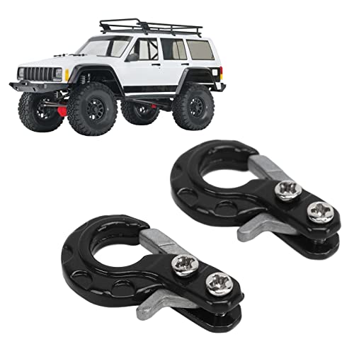 lvifloae 2Pcs Remote Control Trailer Hook Aluminium Alloy Anti RC Trailer Chain High Strength Wear RC Car Hook for SCX10 1/10 R/C Car Model Black (Black) von lvifloae