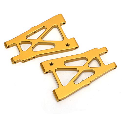 lvifloae 2pcs Modellauto Heck unter niedrigerer Suspension Arm Aluminiumlegierung Hinterradhalter Auto Modell Schwung Arm RC Autozubehör für Kyosho Optima 1/10 RC (rot) (Gold) von lvifloae