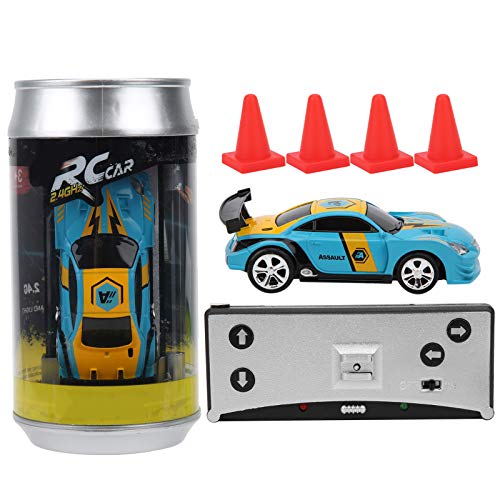 lvifloae 3 x 1,3 x 0,8 Zoll Mini-RC-Auto mit Dosenbox, Leistungssensor, Vierwege-Fernsteuerung, Rennauto, APP, Dual-Mode-Kinderspielzeug (schwarz) (Automatische Lieferung mit Batterie) (Blau) von lvifloae