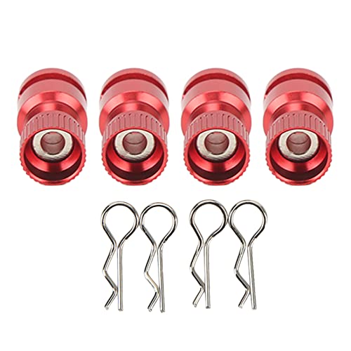 lvifloae 4 Stück RC Magnetkarosserie-Post Metall-RC-Karosserie-Muschel-Halterung-Spaltenloch-Locator Magnetischer Auto-Shell-Locator für PC-PVC-Shell RC-Auto schwarz (Rot) von lvifloae