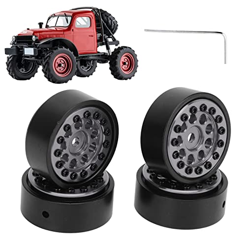 lvifloae 4pcs 1,0 -Zoll -Rad -Hubs Aluminium -Legierungs -Hub -Blockblock mit 9 runden Löchern für FMS FCX24 Crawler Fernbedienungskletterwagen Schwarz (Du färbte) von lvifloae