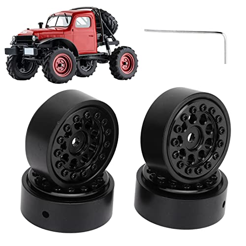 lvifloae 4pcs 1,0 -Zoll -Rad -Hubs Aluminium -Legierungs -Hub -Blockblock mit 9 runden Löchern für FMS FCX24 Crawler Fernbedienungskletterwagen Schwarz (Schwarz) von lvifloae