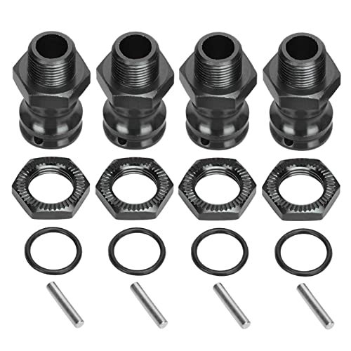 lvifloae 4pcs 17mm Hex 23mm Wheel Extension Adapter Strong RC Car Aluminum Alloy Blue Black 4pcs Practical Replacement 1/8 Model (Black) von lvifloae