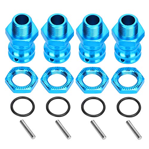 lvifloae 4pcs 17mm Hex 23mm Wheel Extension Adapter Strong RC Car Aluminum Alloy Blue Black 4pcs Practical Replacement 1/8 Model (Blue) von lvifloae