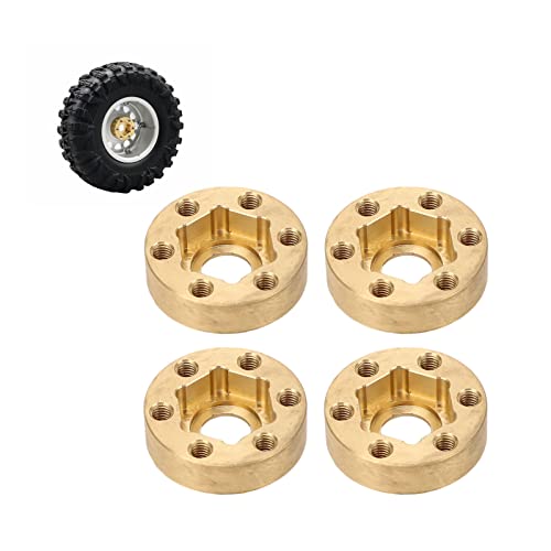 lvifloae 4pcs Messinggewichte, RC -Rad -Hex -Hub -Adapter 1,9 2,2 Zoll rostfeste Messingradgewichte für RC Crawler 6 mm / 0,24 Zoll (6 mm) von lvifloae