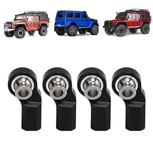 lvifloae 4pcs RC Car Stab End Biegung M3 Aluminiumlegierung Stahl RC -Lenkstabkopf für axiales SCX10 1/10 Automodell (Black) von lvifloae
