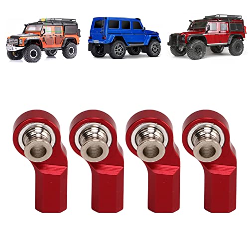 lvifloae 4pcs RC Car Stab End Biegung M3 Aluminiumlegierung Stahl RC -Lenkstabkopf für axiales SCX10 1/10 Automodell (Red) von lvifloae