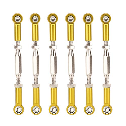 lvifloae Einstellbare Aluminium -Servo -Links Spurstange Set High RC -Autozubehör für Redcat EPX HSP ZD Racing HPI Truck Truggy RC 1/10 Upgrade Teile 6 PCs 81mm (Leichtes Gold) von lvifloae