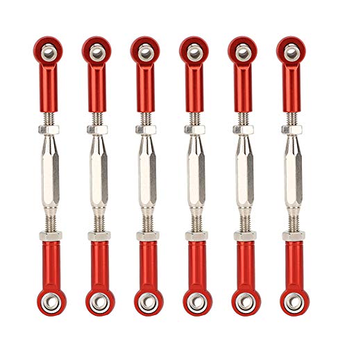 lvifloae Einstellbare Aluminium -Servo -Links Spurstange Set High RC -Autozubehör für Redcat EPX HSP ZD Racing HPI Truck Truggy RC 1/10 Upgrade Teile 6 PCs 81mm (Rot) von lvifloae