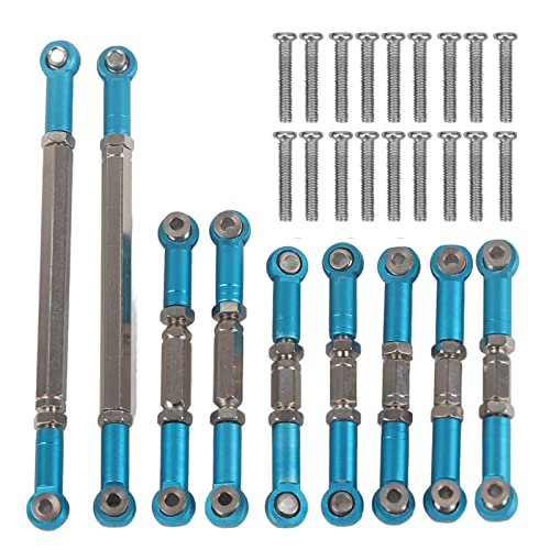 lvifloae Metall-Lenkgestänge-Set, Upgrade-Teile, RC-Truck-Lenkstange, passend für FY-01/02/03/04/05/07 WLtoys 12428 Q39 RC-Auto (Blue) von lvifloae