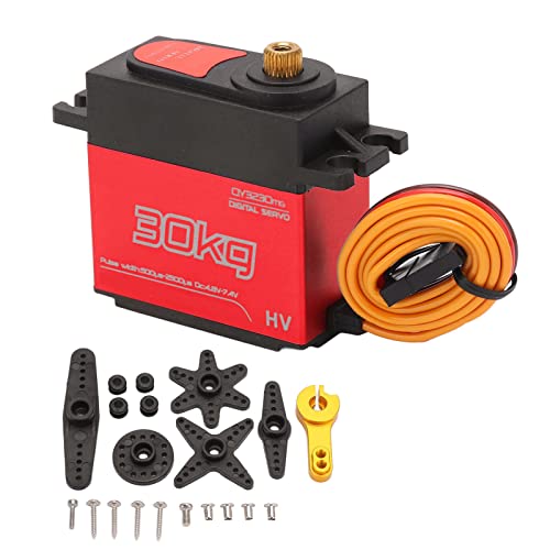 lvifloae RC 30 kg Digitale Servo Schnelle Reaktion 180 Grad Hochgeschwindigkeitsabdichtungsmodell RC -Servo -Motor mit Aluminiumlegierung Gehäuse für Autoboot -Roboter rot (Rot) von lvifloae