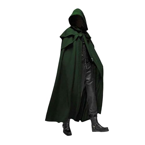 lvifloae Schwarzer Umhang mit Hauben Voldemort Kostüm Halloween Kapuze Capes für Männer und Frauen Cosplay -Kostüme mittelalterlichen Gothic Capes Halloween Party Requisiten (S) von lvifloae