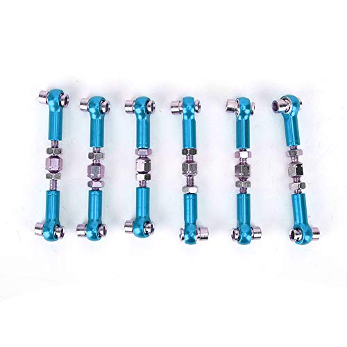 lvifloae Verstellbare Servo -Links Spurstange Set High RC Car Accessoires für 1/10 Touring Car Aluminiumlegierung 47 mm 6 PCs (Hellblau) von lvifloae