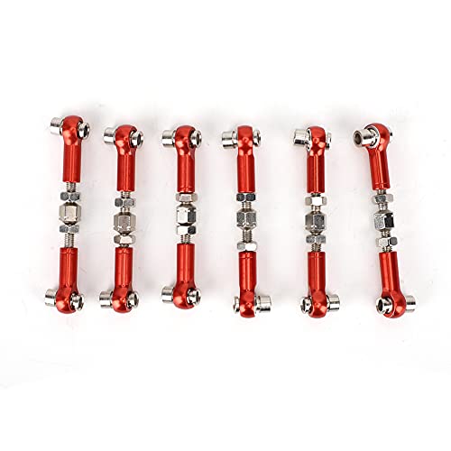 lvifloae Verstellbare Servo -Links Spurstange Set High RC Car Accessoires für 1/10 Touring Car Aluminiumlegierung 47 mm 6 PCs (Rot) von lvifloae