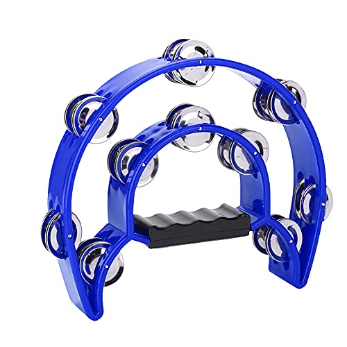lvifloae halb mondform Musik Handdrum Doppelreihe Bell Drum Percussion Instrument Handheld Percussion Hand Ergonomic Griff für Erwachsene Kirchen KTV -Parteien geeignet (Blau) von lvifloae