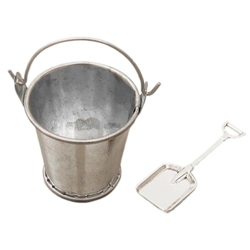 Mini-Eimer-Ornament, kleines Gartenwerkzeug-Set, Puppenhaus-Dekoration, realistisches Design, Vintage-Metall-Finish, 2-teiliges Set, perfekt für die Schule, den Arbeitsplatz oder als Dekoration zu Hau Mini-Eimer-Ornament, kleines Gartenwerkzeug-Set, Puppenhaus-Dekoration, realistisches Design, Vintage-Metall-Finish, 2-teiliges Set, perfekt für die Schule, den Arbeitsplatz oder als Dekoration zu Hau von lwxij