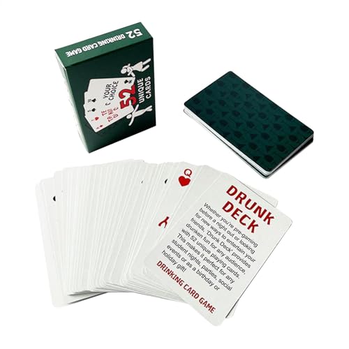 lwxij Trinkspiel Karten Erwachsene Party Deck Paare Trinkspiel Hartpapier Deck Wasserdichte Beschichtung Anti-Peek Design 54 Karten Set Spieleabend Verwendung für Erwachsene von lwxij