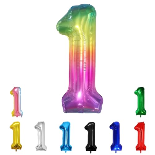 Geburtstags-Zahlenballons XXL-Riesen-Folienballons 40 Zoll – 101 cm Luftballons Geburtstag Jungen Mädchen Babyparty Geburtstagsdekorationen Jubiläumsparty-Dekorationen (Geleefarbe, 1) von lxmydm