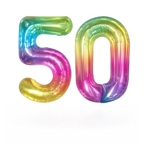 Geburtstags-Zahlenballons XXL-Riesen-Folienballons 40 Zoll – 101 cm Luftballons Geburtstag Jungen Mädchen Babyparty Geburtstagsdekorationen Jubiläumsparty-Dekorationen (Geleefarbe, 50) von lxmydm