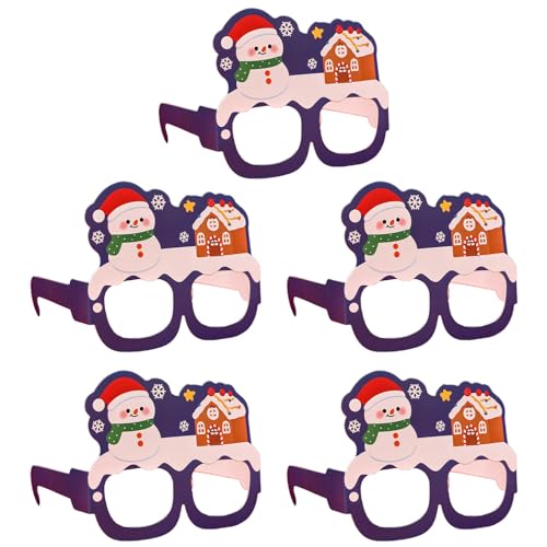 lxuebaix 5 Teile/satz Cartoon Weihnachten Papier Gläser Lustige Neuheit Brillen Rahmen Kostüm Dekoration für Urlaub Party von lxuebaix
