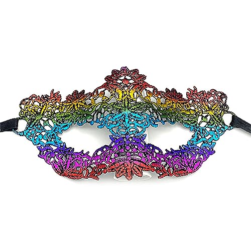 lxuebaix Spitzenmaske, lustige Vintage-Maskerade-Masken, Spitzen-Augenmaske für Damen und Herren, Halloween, Karneval, Party, Kostüm, mehrere Farben, Augenmaske, bunt von lxuebaix