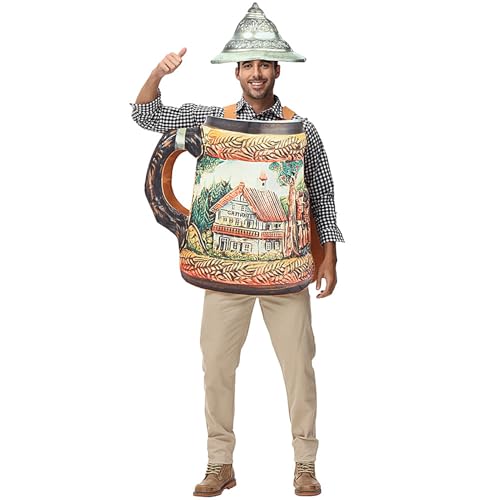 lyanny Bierkostüme Für Erwachsene | Halloween Erwachsene Bierkrug Kostüme - Atmungsaktives Und Lustiges Design Outfit Für Oktoberfest Cosplay Party Veranstaltungen Verkleidung Für Damen Herren Kinder von lyanny