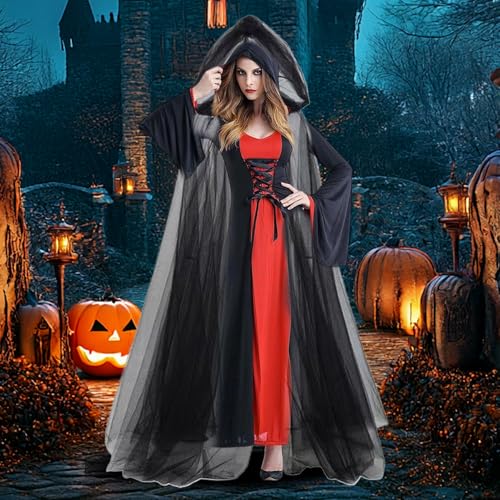 lyanny Kapuzenumhang - Langer Gothischer Durchsichtiger Umhang,Damen Kostümrobe Für Hochzeit Party Halloween Foto Vampir Bühne lyanny Kapuzenumhang - Langer Gothischer Durchsichtiger Umhang,Damen Kostümrobe Für Hochzeit Party Halloween Foto Vampir Bühne von lyanny