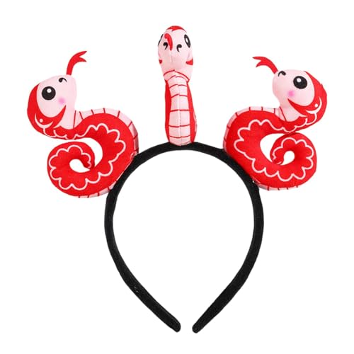 lyanny Schlangen-Plüsch-Stirnband, Jahr der Schlangen-Stirnband, Cartoon-Tier-Plüsch-Haarband mit 3 Cartoon-Schlangen, Tier-Kopfbedeckungen für Silvesterparty lyanny Schlangen-Plüsch-Stirnband, Jahr der Schlangen-Stirnband, Cartoon-Tier-Plüsch-Haarband mit 3 Cartoon-Schlangen, Tier-Kopfbedeckungen für Silvesterparty von lyanny
