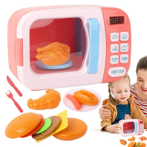 lyanny Spiel Mikrowelle, Kleinkinder Spielküchen Essen Spielzeug mit Licht und Sound, Rollenspiel Küchenuhr Mikrowelle für Baby Kinder Vorschule Picknick Küchenzubehör lyanny Spiel Mikrowelle, Kleinkinder Spielküchen Essen Spielzeug mit Licht und Sound, Rollenspiel Küchenuhr Mikrowelle für Baby Kinder Vorschule Picknick Küchenzubehör von lyanny