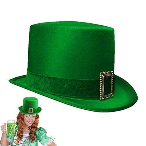 lyanny St. Patrick's Day Grüner Zylinder Hut, irischer Grüner Hut Filz Zylinder, St. Patrick's Day Hut Kopfbedeckungen für Erwachsene Fasching Kostüm Zubehör Party Geschenke von lyanny