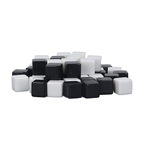 lyrlody Dice-Set White DIY-Anpassungswürfel für -Bildungsspiele mit Schreibwuchs-Surface-Mehrzweck für Lehr- und Brettspiele (Halb Schwarz und halb Weiß) von lyrlody