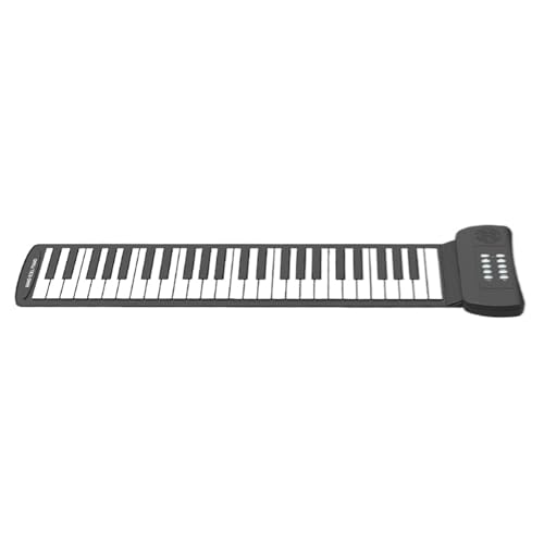 lyrlody Rollen Sie Klavier, Tragbares Silikon -Klavier -Pad 16 Töne Tastatur Stille Praxis mit Tragetasche für Kinder Erwachsene (Schwarz & Weiß #49) von lyrlody