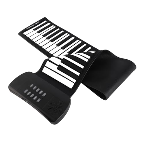 lyrlody Rollen Sie Klavier, Tragbares Silikon -Klavier -Pad 16 Töne Tastatur Stille Praxis mit Tragetasche für Kinder Erwachsene (Schwarz & Weiß #61) von lyrlody