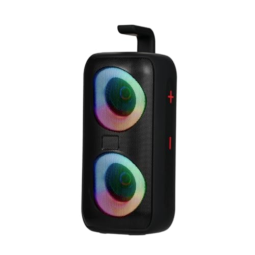 lyrlody Tragbarer BT -Lautsprecher mit 360 Sound BT 5.2 Verbindungs ​​Aux Input Music Player Wireless für den Gebrauch Im Innenbereich Im Freien (Black) von lyrlody
