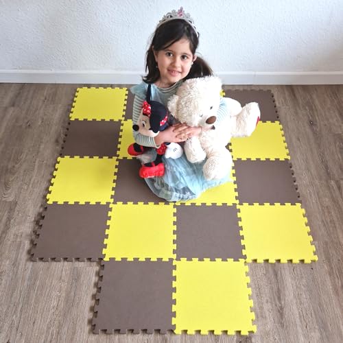 Puzzelmatten für Babys und Kinder - Spielmatte Puzzlematte Baby -18 Eva TLG (30x30x1cm) Spielteppich Schutzmatten - Fitnessraum Yogamatten Trainingsmatten von m Mayda