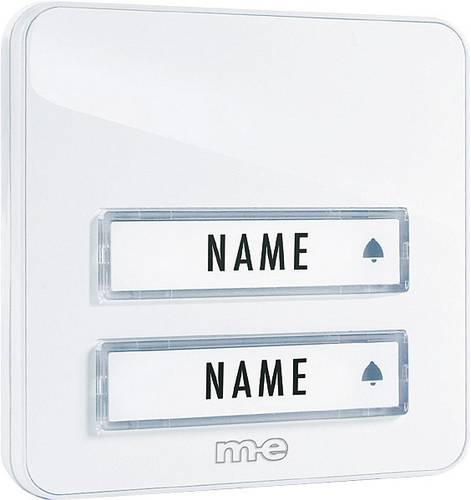 M-e modern-electronics KTA-2W Klingelplatte mit Namensschild 2fach Weiß 12 V/1A von m-e modern-electronics