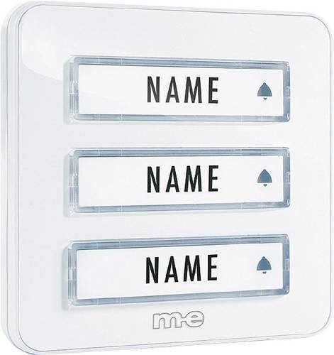 M-e modern-electronics KTA-3W Klingelplatte mit Namensschild 3fach Weiß 12 V/1A von m-e modern-electronics