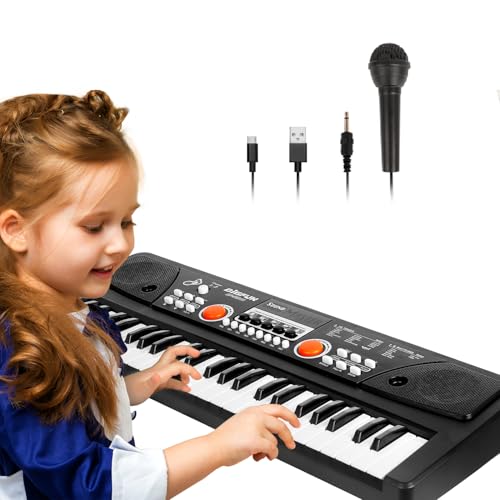 Klaviertastatur für Kinder, 49 Tasten Elektronisches Klavier mit Mikrofon Tragbare Musik Tastatur Musikinstrument Klavier Geburtstag Weihnachten Geschenke Alter für 3-12 Jahre Mädchen Jungen Klaviertastatur für Kinder, 49 Tasten Elektronisches Klavier mit Mikrofon Tragbare Musik Tastatur Musikinstrument Klavier Geburtstag Weihnachten Geschenke Alter für 3-12 Jahre Mädchen Jungen von m zimoon