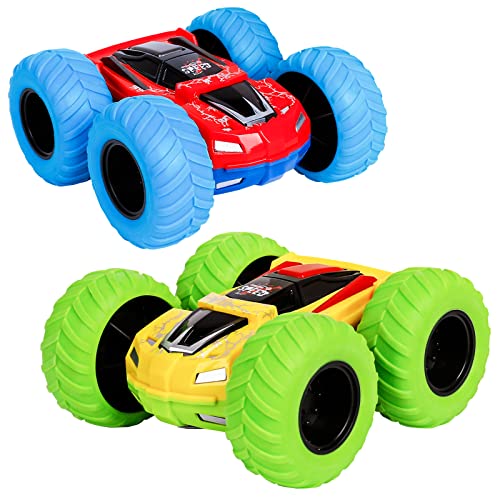 m zimoon Zurückziehen Auto, Trägheit Monster Truck Spielzeugautos Doppelseitige Reibungsbetriebene Fahrzeuge Push Und Go Fahrzeug Min Autospielzeug Geburtstagsgeschenke für 2 3 4 5 6 Jahre Kinder von m zimoon