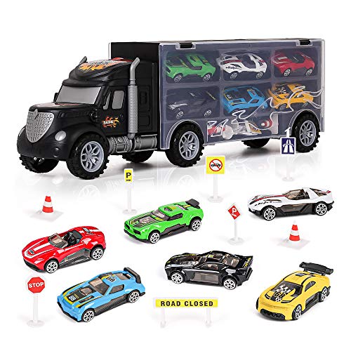 m zimoon LKW Autotransporter Spielzeug, Transport Träger Truck Spielzeugauto Set mit 8 Zubehör und 6 Mini Metallauto Kindergeburtstag Gastgeschenke Geschenk für 2-8 Jahre alte Jungen Mädchen Kinder m zimoon LKW Autotransporter Spielzeug, Transport Träger Truck Spielzeugauto Set mit 8 Zubehör und 6 Mini Metallauto Kindergeburtstag Gastgeschenke Geschenk für 2-8 Jahre alte Jungen Mädchen Kinder von m zimoon