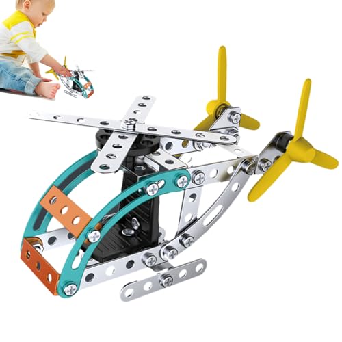 macto Hubschraubermodellbausatz,Hubschraubermodell | Metallhubschrauber-Modellspielzeug | Mechanisches Ornament, Flugzeugkonstruktionsspielzeug, Puzzlespielzeug, anspruchsvolles DIY-Spielzeug für von macto
