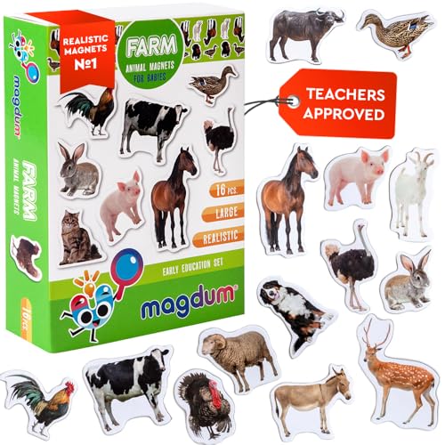 Kühlschrankmagnete kinder MAGDUM Bauernhof FOTO - 16 GROßE Kleinkinder - kühlschrank - Magnete - Magnettafel von magdum