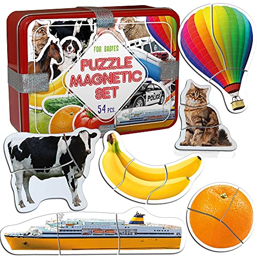 magdum Magnet Puzzle Kinder Zoo+Bauernhof+Obst+GEMÜSE+Transport - Kinder Puzzle - Puzzle für Kinder - Magnet Spiele für Kinder - Lernspielzeug - Magnetpuzzle - Magnetische Puzzle - Puzzle Baby von magdum