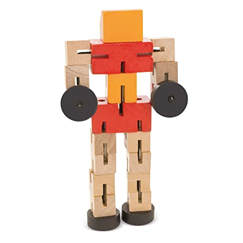 makio Geschicklichkeitsspiel aus Holz für die kreativsten (kleine Größe/Reise). Geschicklichkeitsspiel Roboter Transformer präsentiert in Geschenkbox. von makio