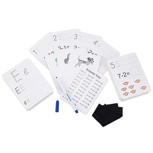 Mamabrum, Bildungskarten zum Schreiben Lernen - Zahlen und Alphabet, 52 Doppelseitige Bildungskarten, 2 Tuch, 1 Abrasive Marker, Bequemer Aufbewahrungskarton Lernkarten für Kleinkinder Mamabrum, Bildungskarten zum Schreiben Lernen - Zahlen und Alphabet, 52 Doppelseitige Bildungskarten, 2 Tuch, 1 Abrasive Marker, Bequemer Aufbewahrungskarton Lernkarten für Kleinkinder von mamabrum